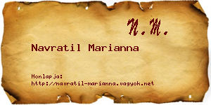 Navratil Marianna névjegykártya